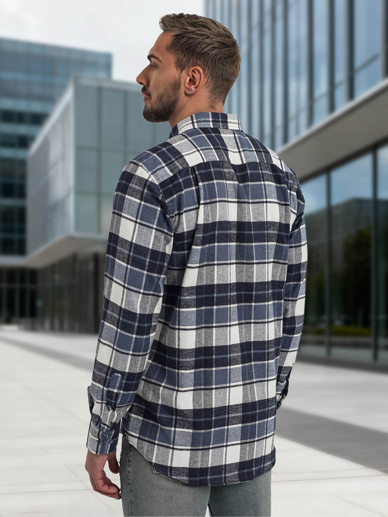 Cămașă bărbați albastru marin OZONEE V/V175