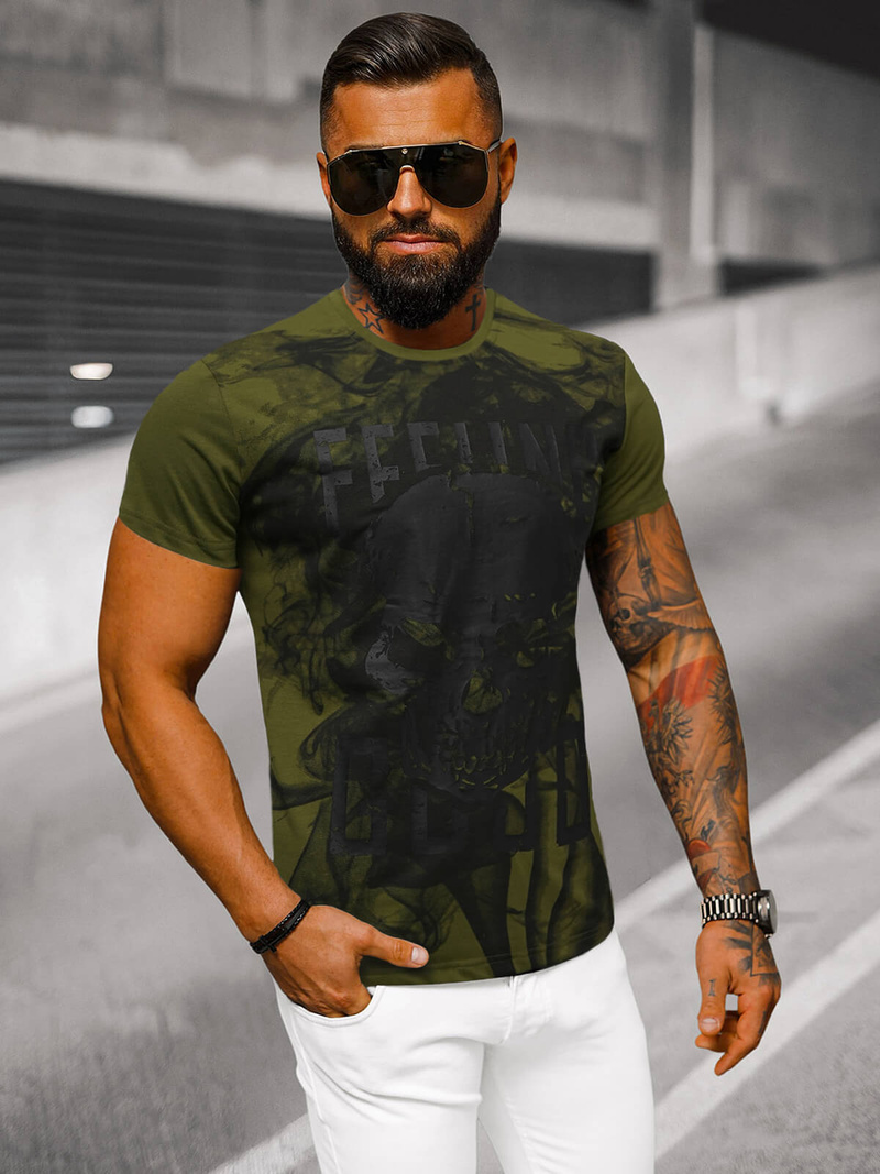 Tricou bărbați verde OZONEE O/T126/29Z