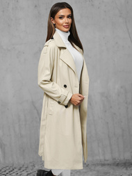 Palton de piele de dama bej deschis OZONEE JS/11Z8100