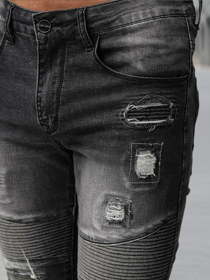 Blugi bărbaţi negri OZONEE NB/MP0142NZ