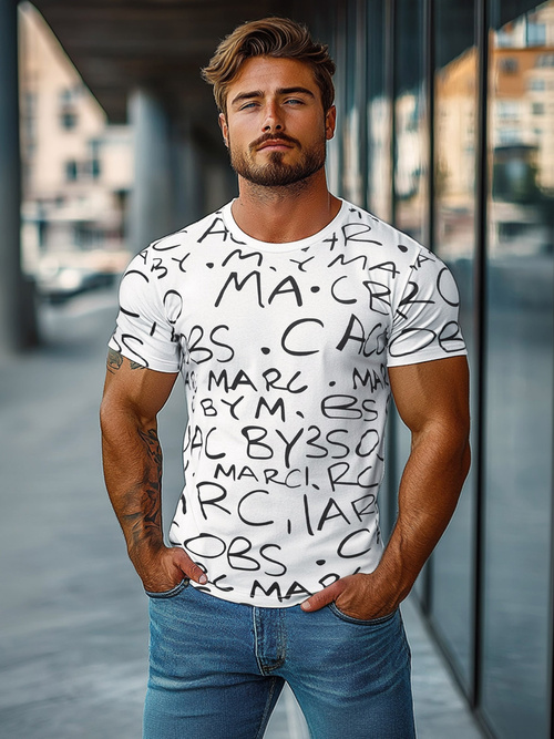 Tricou bărbați alb OZONEE JS/8T1213/1Z