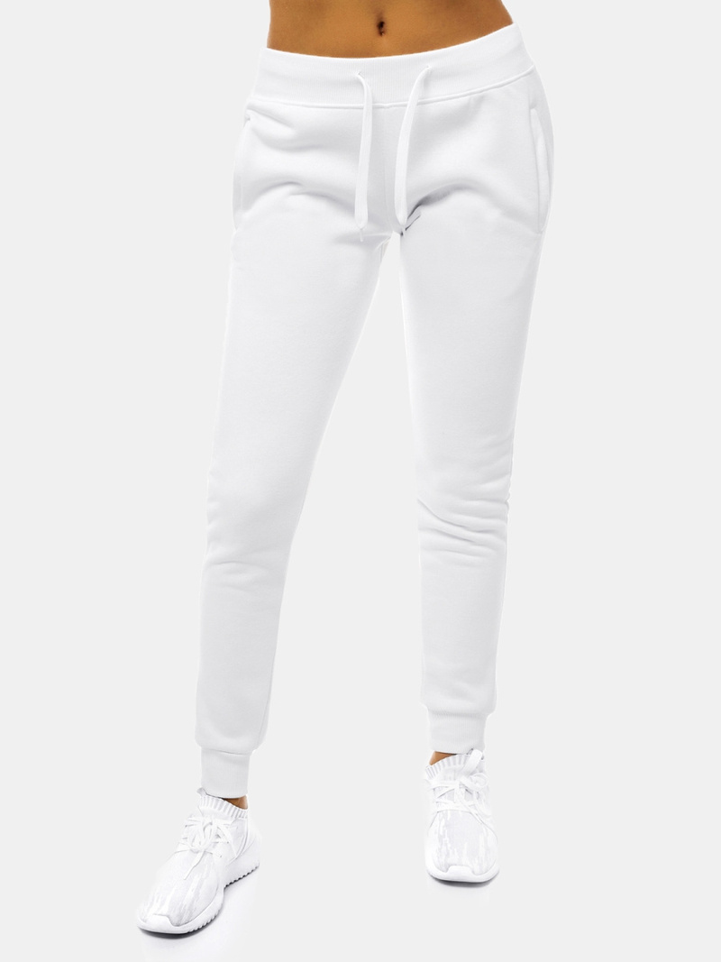 Pantaloni de training femei albi OZONEE JS/CK01
