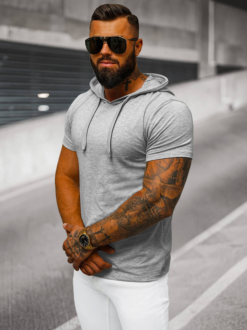 Tricou bărbați gri OZONEE JS/8T89/2