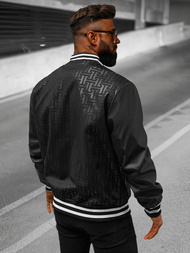 Jachetă bărbați neagră OZONEE O/3A172Z