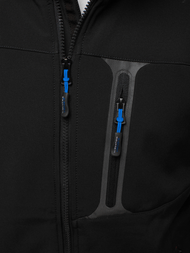 Jachetă bărbați SOFTSHELL neagră-albastră OZONEE GE/12262