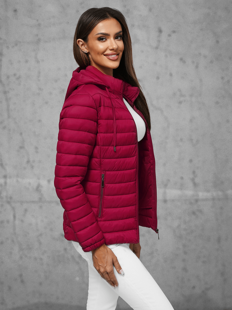 Jachetă de femei bordo OZONEE JS/16M9101/06