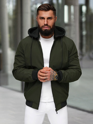 Jachetă de primăvară bărbați kaki OZONEE JS/62M9502/372