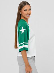 Tricou femei alb-verde OZONEE JS/R62493