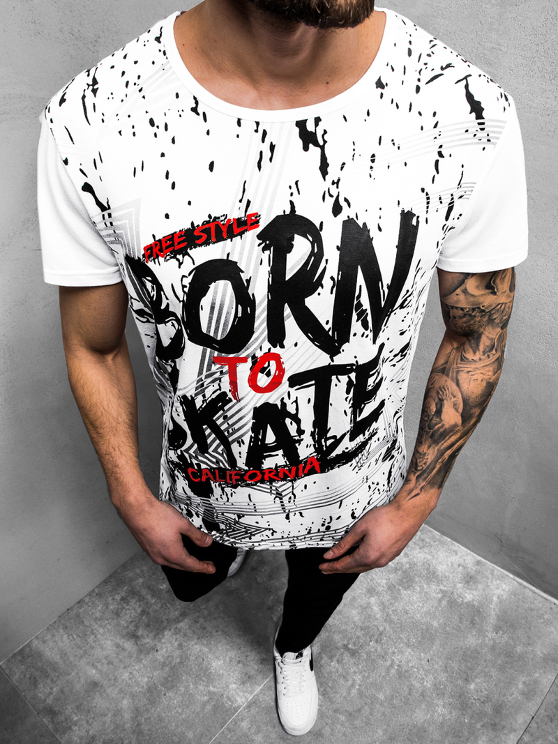 Tricou bărbați alb OZONEE JS/KS1989Z