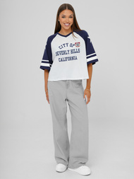 Tricou femei alb-bleumarin OZONEE JS/R62493