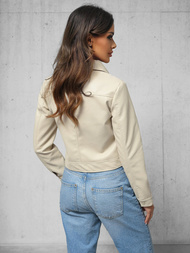 Geacă de piele pentru femei bej OZONEE O/G117