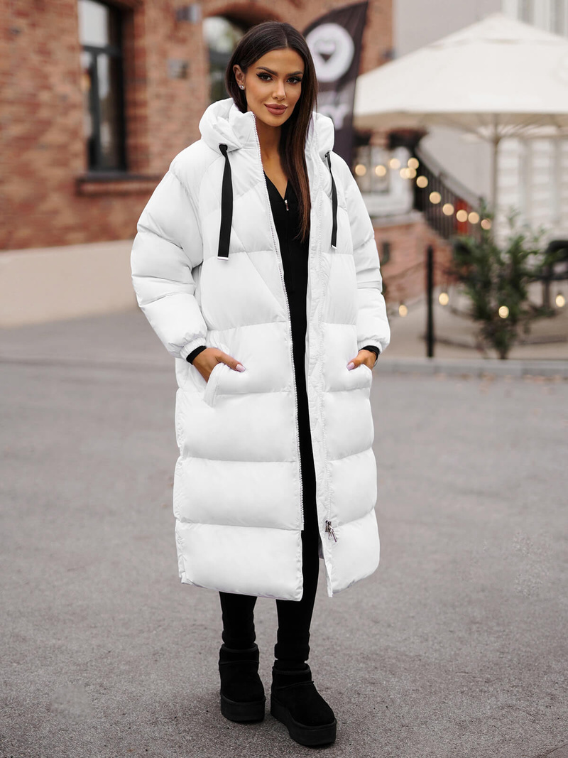 Geacă de femei alb OZONEE JS/5M3163/281Z