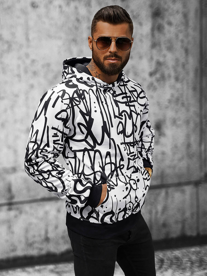 Hanorac bărbați alb OZONEE JS/8B1151/1