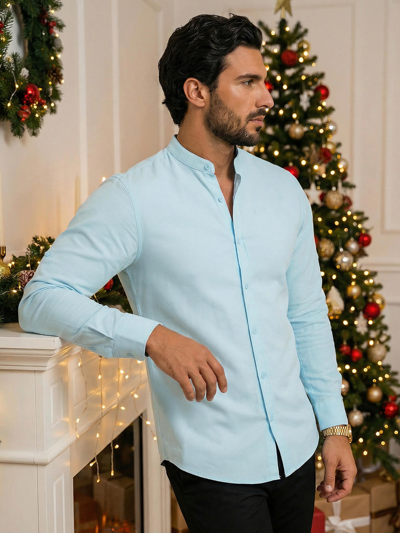 Cămașă bărbați albastră deschis OZONEE O/V54