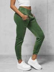 Pantaloni de trening din catifea femei kaki OZONEE O/CR98108