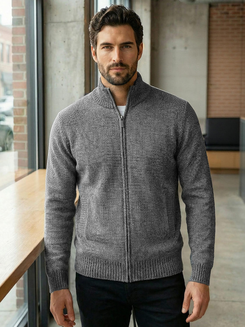 Pulover bărbați antracit OZONEE JS/59B3611/5