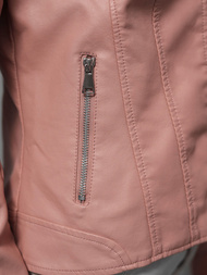 Geacă de piele pentru femei roz OZONEE JS/11Z8052