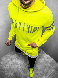 Hanorac cu glugă neon galben OZONEE MACH/3123Z