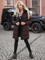 Geacă de iarnă damă ciocolată OZONEE JS/16M9302/158Z
