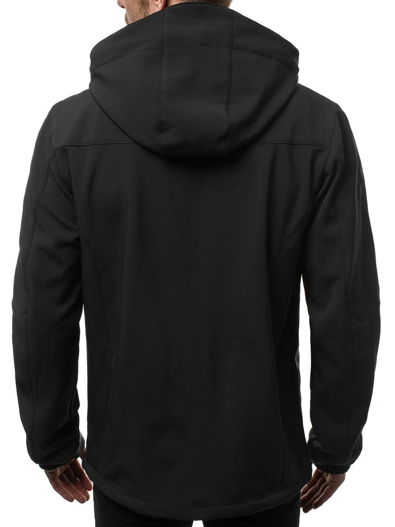 Jachetă bărbați SOFTSHELL negru-portocaliu OZONEE GE/12268