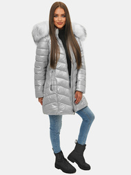 Geacă de iarnă femei argintiu OZONEE JS/M9053/92