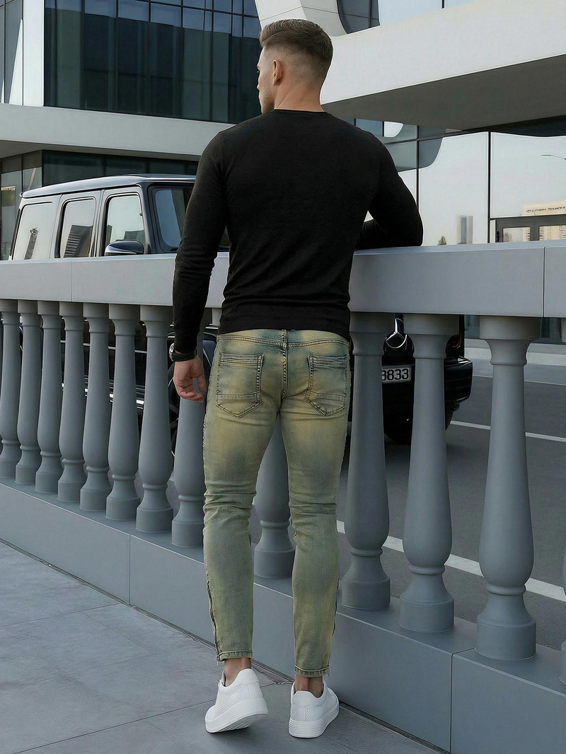 Blugi bărbaţi albaștri OZONEE O/EM8951Z