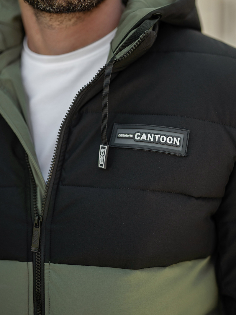 Geacă de iarnă bărbați neagră-verde OZONEE JS/31M5083/136