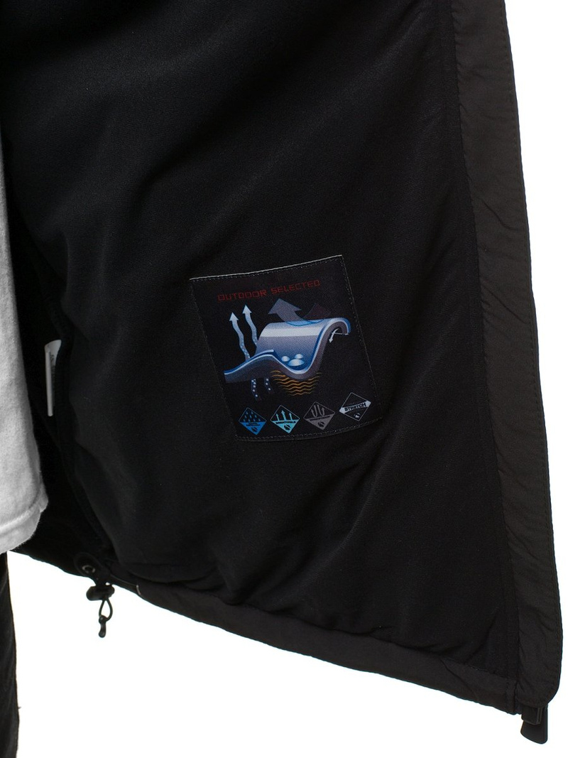 Jachetă bărbați SOFTSHELL negru-portocaliu OZONEE GE/12268