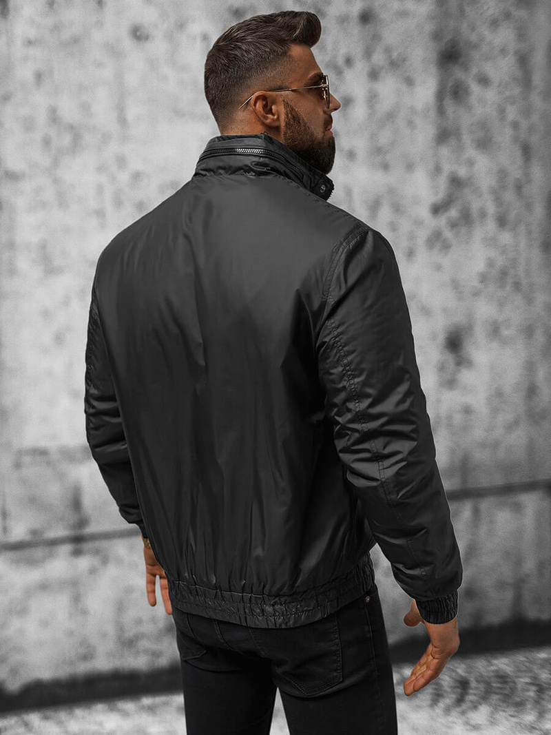 Jachetă de primăvară bărbați neagră OZONEE JS/5M3102/392