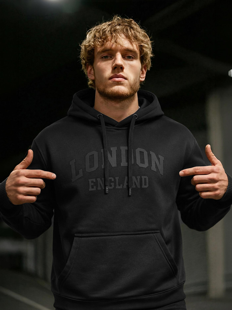 Hanorac bărbați negru OZONEE JS/8B1986/3