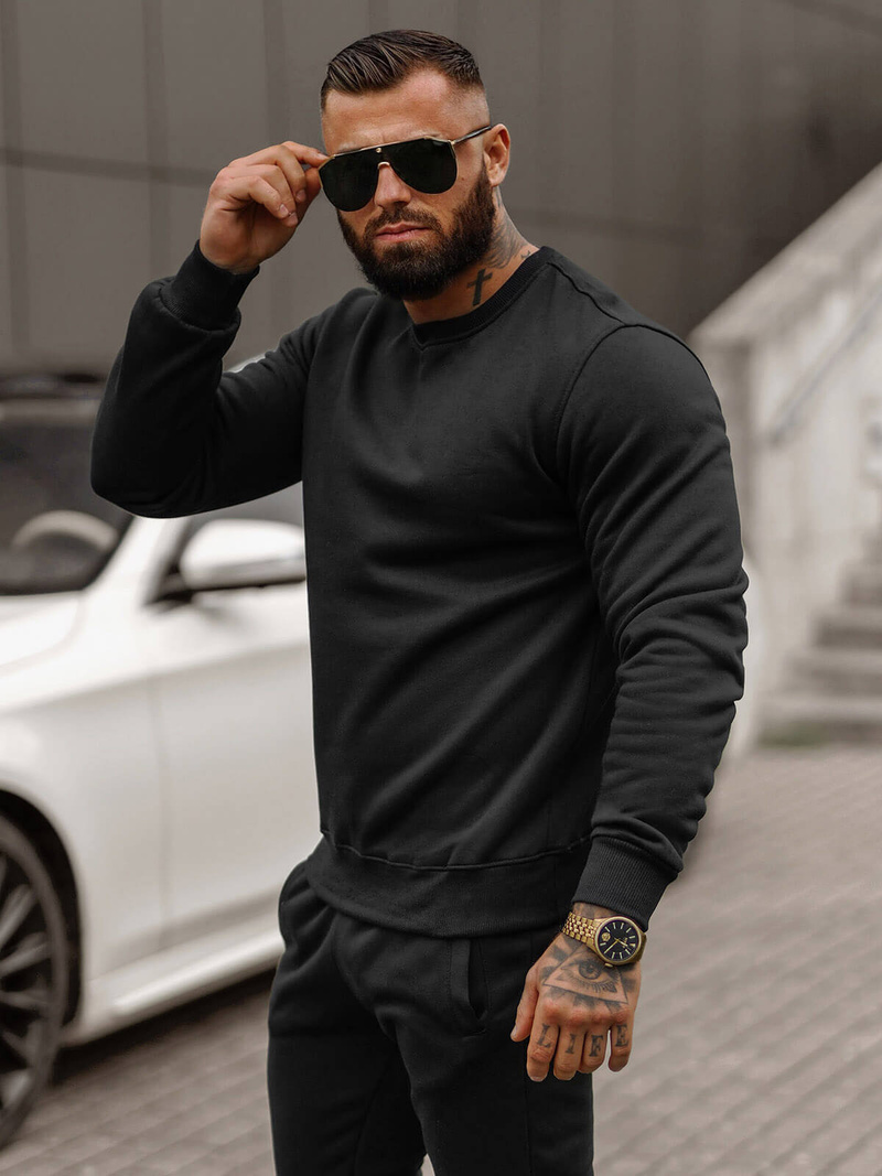 Compleu sport bărbaţi negru OZONEE JS/68C10380/3Z