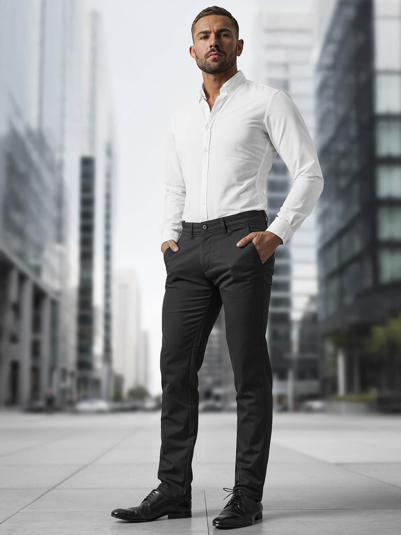 Pantaloni Bărbaţi Negri OZONEE V/5100