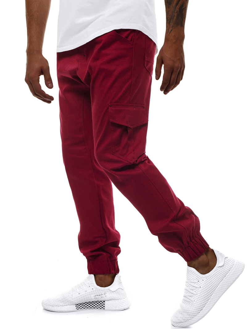 Pantaloni jogger bărbați bordo OZONEE A/404