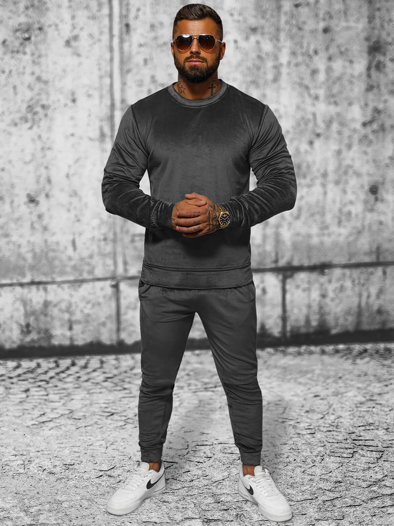 Trening catifea bărbați antracit OZONEE JS/8C1167/6