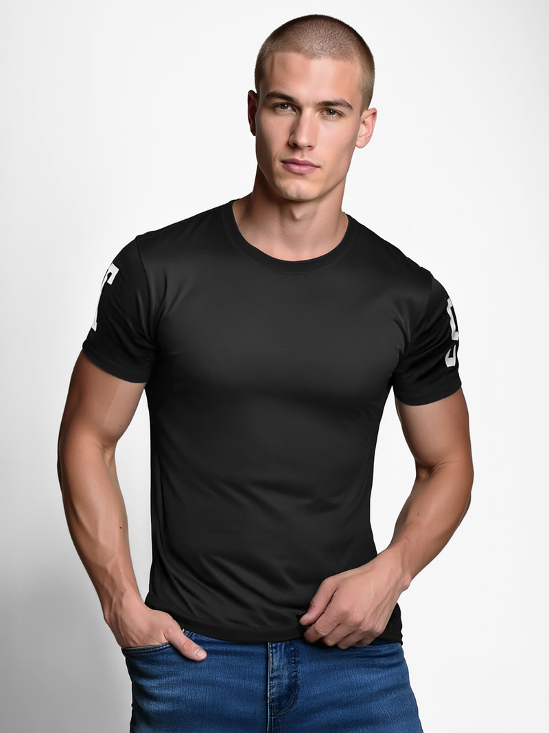 Tricou bărbați negru OZONEE O/8T1260/3Z