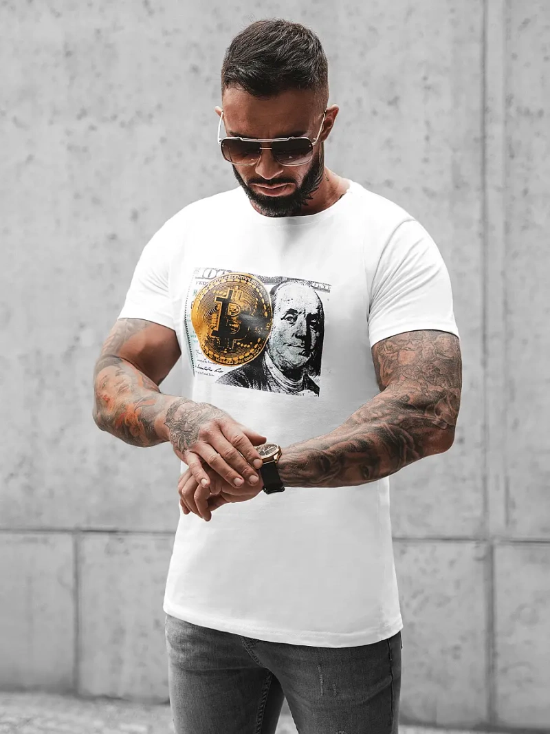 Tricou bărbați alb OZONEE O/BL2260Z