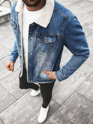 Jachetă de blugi bărbați albastră OZONEE JB/JP1153Z