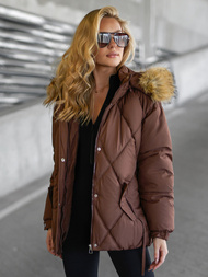 Geacă de iarnă damă ciocolată OZONEE JS/5M3329/158