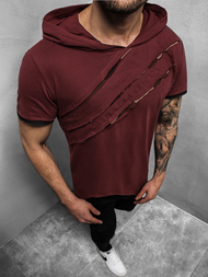 Tricou cu glugă bărbați bordo OZONEE A/1185Z