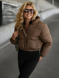 Geacă de femei ciocolată OZONEE JS/5M3360/158