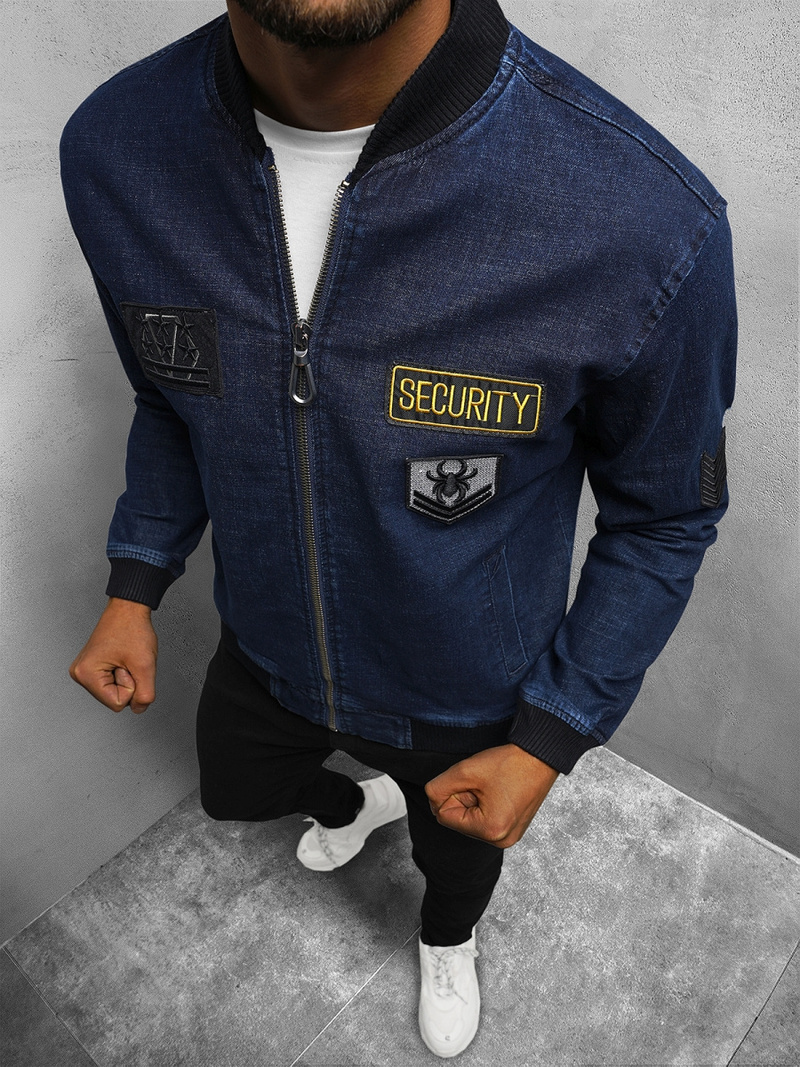 Jachetă de blugi bărbați albastru marin OZONEE NB/MJ509B