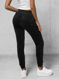 Pantaloni de trening femei din catifea negri OZONEE O/CR98107