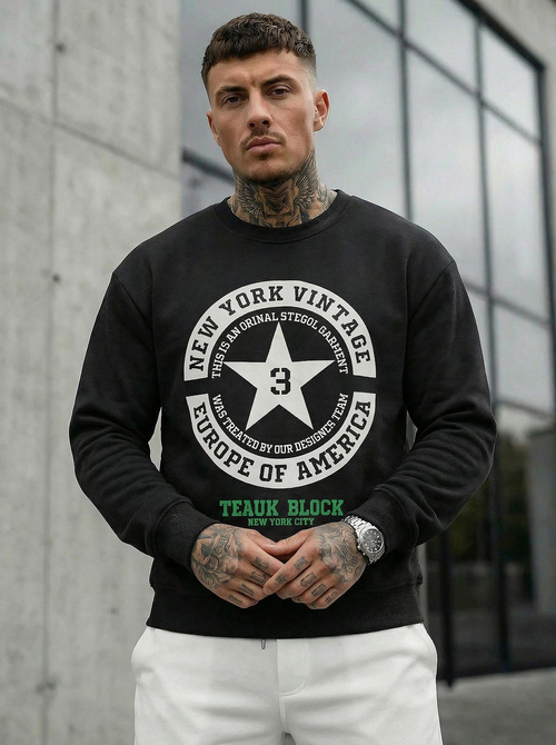 Hanorac bărbați negru OZONEE JS/8B1768/3