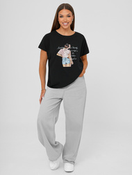 Tricou femei negri OZONEE JS/95T2573/3