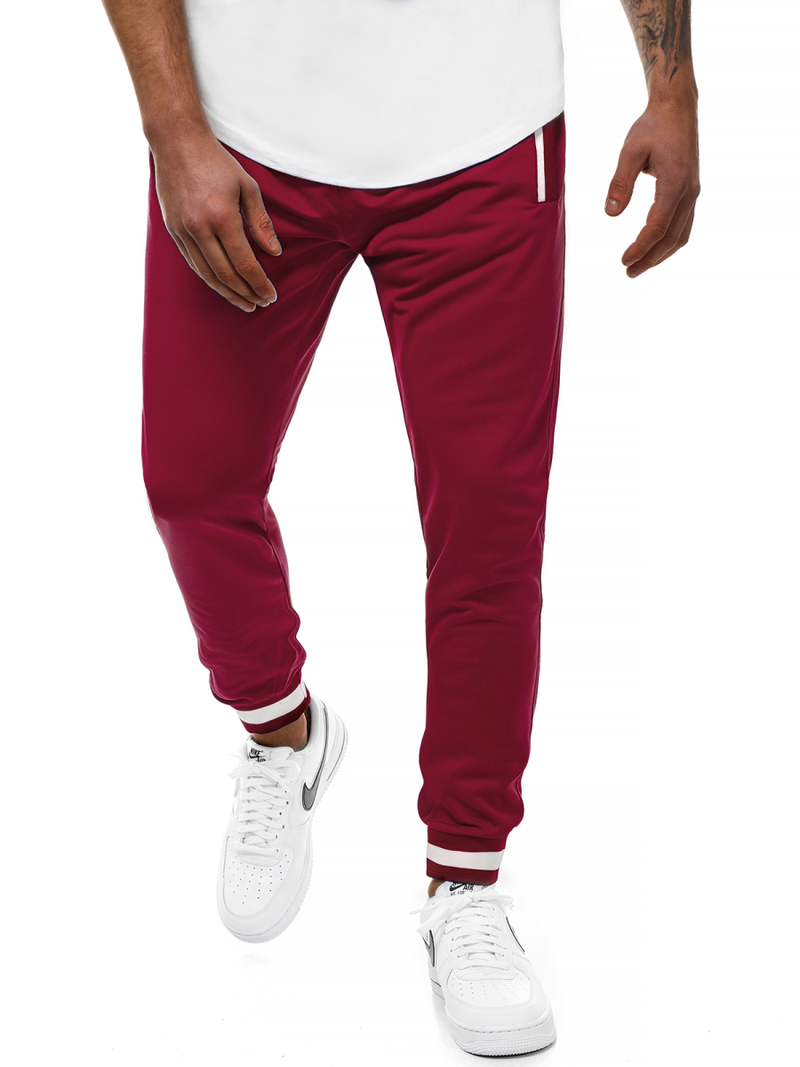 Pantaloni de trening bărbaţi bordo OZONEE A/2134