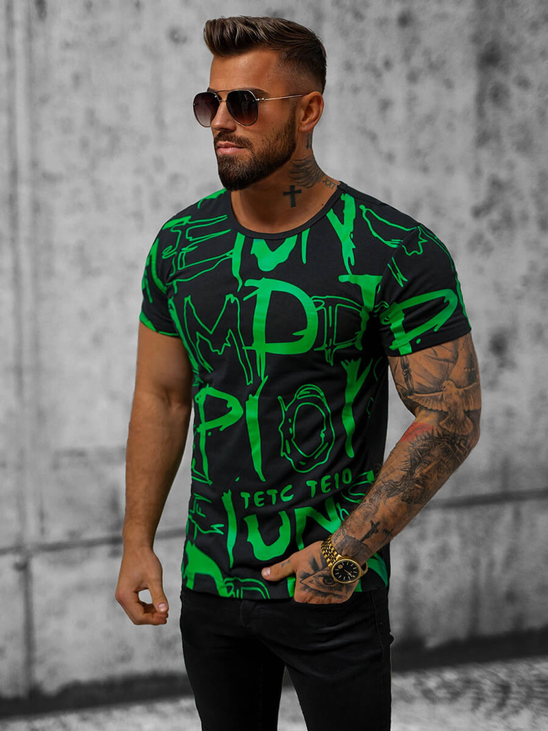 Tricou bărbați negru OZONEE JS/KS1972Z