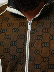 Compleu sport bărbaţi bej închis OZONEE O/FF5110AB