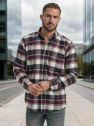 Cămașă bărbați bordo OZONEE V/V174