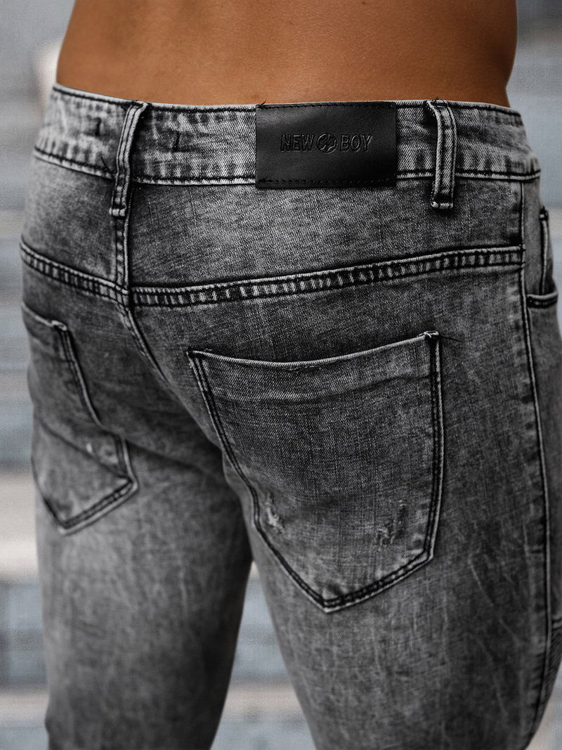 Blugi bărbaţi negri OZONEE NB/MP0069N