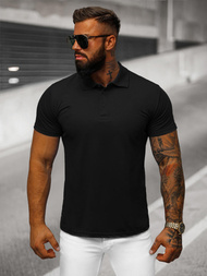 Tricou polo bărbați neagră OZONEE JS/8T80/3Z